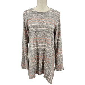 Pure Jill J. Jill Striped Cotton Blend Tunic Top Women’s Size M Relaxed Fit